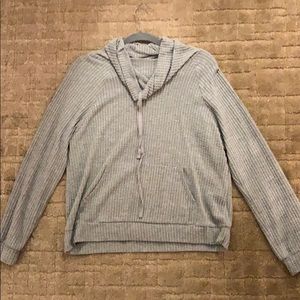Waffle knot cow neck grey comfy lounge top